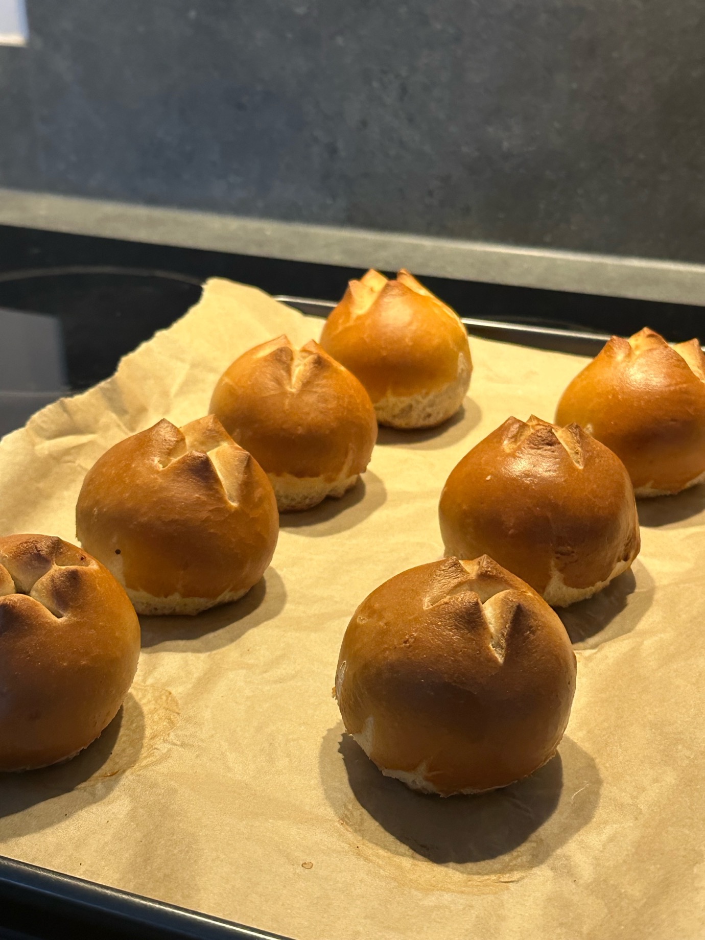 Freshly baked bread rolls